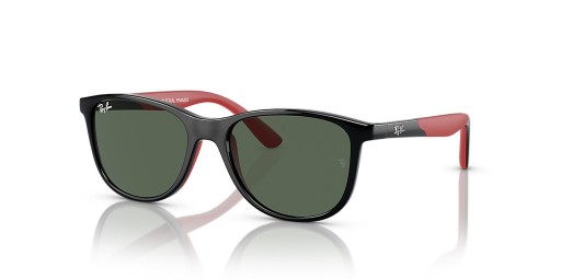 Ray-Ban RB9077S Kids Bio-Based L (49 - 16) / Green lenses and Black frame Sunglasses