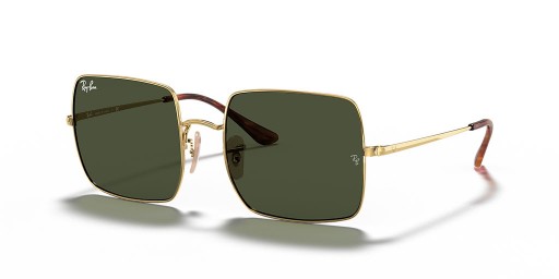 Ray-Ban RB1971 Square 1971 Classic L (54 - 19) / Green lenses and Gold frame Sunglasses