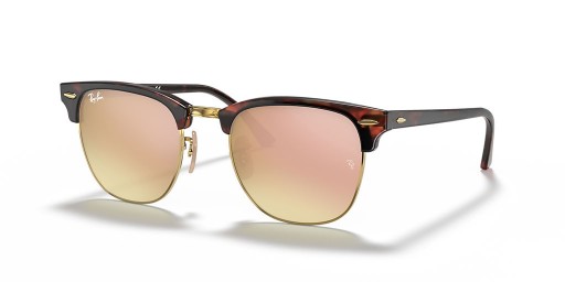 Ray-Ban RB3016 Clubmaster Flash Lenses L (51 - 21) / Copper lenses and Tortoise frame Sunglasses