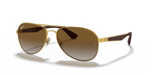 Ray-Ban RB3549 XL (61 - 16) / Brown lenses and Gold frame Sunglasses