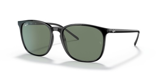 Ray-Ban RB4387F M (55 - 18) / Green lenses and Black frame Sunglasses