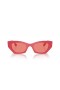 Ray-Ban RB4430 Zena Bio-Based M (52 - 22) / Pink lenses and Red frame Sunglasses