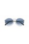 Ray-Ban RB3637 New Round XXS (47 - 21) / Blue lenses and Silver frame Sunglasses
