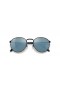 Ray-Ban RB3637 New Round XXS (47 - 21) / Blue lenses and Black frame Sunglasses