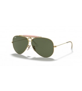 Ray-Ban RB3138 Shooter XL (62 - 09) / Green lenses and Gold frame Sunglasses