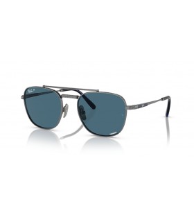 Ray-Ban RB8258 Frank II Titanium M (51 - 20) / Blue lenses and Silver frame Sunglasses