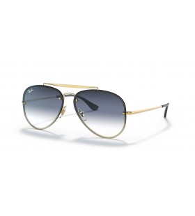 Ray-Ban RB3584N Blaze Aviator XL (61 - 13) / Blue lenses and Gold frame Sunglasses