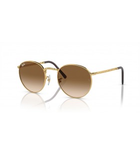 Ray-Ban RB3637 New Round M (53 - 21) / Brown lenses and Gold frame Sunglasses