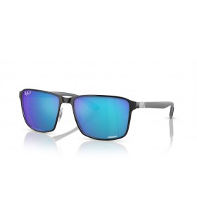 Ray-Ban RB3721CH Chromance XXL (59 - 17) / Blue lenses and Black frame Sunglasses