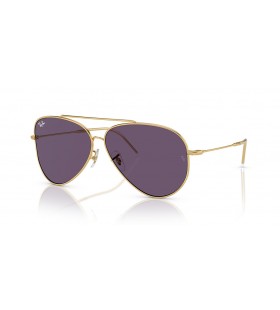 Ray-Ban RBR0101S Aviator Reverse L (59 - 11) / Violet lenses and Gold frame Sunglasses