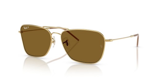 Ray-Ban RBR0102S Caravana Inversa XXL (61 - 15) / lentes Marrom e Ouro armação Óculos de sol