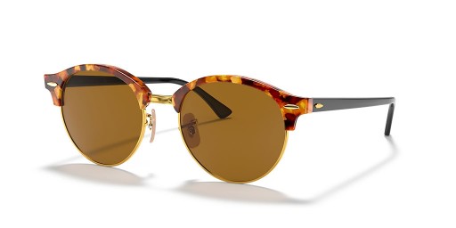Ray-Ban RB4246 Clubround Clássico M (51 - 19) / Marrom com lentes Marrom e armação Óculos de sol