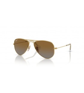 Ray-Ban RB9506S Aviador L CrianÃ§as (52 - 14) / lentes Marrom e Ouro armaÃ§Ã£o Ã“culos de sol