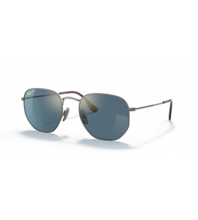 Ray-Ban RB8148 de Titânio Hexagonal M (51 - 21) / lentes Azuis e Prata armação Óculos de sol