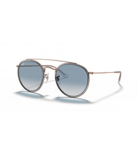 Ray-Ban RB3647N Rodada Dupla Ponte M (51 - 22) / lentes Azuis e Cobre armaÃ§Ã£o Ã“culos de sol