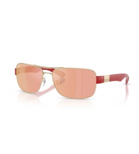 Ray-Ban RB3763M Scuderia Ferrari Coleção XXL (64 - 17) / lentes Marrom e Ouro armação Óculos de sol