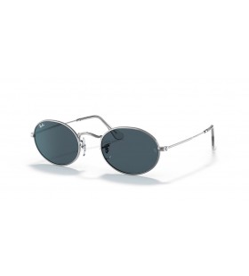 Ray-Ban RB3547 Oval de Metal M (51 - 21) / lentes Azuis e Prata armaÃ§Ã£o Ã“culos de sol