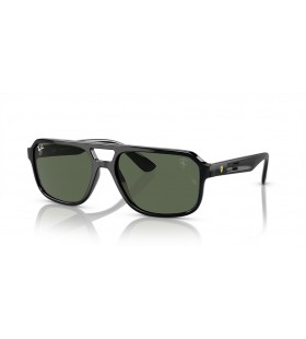 Ray-Ban RB4414M Scuderia Ferrari Coleção L (58 - 17) / Verde lentes e Preto armação Óculos de sol