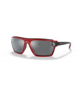 Ray-Ban RB4370M Scuderia Ferrari Coleção XL (64 - 14) / Prata e lentes Vermelhas armação Óculos de sol