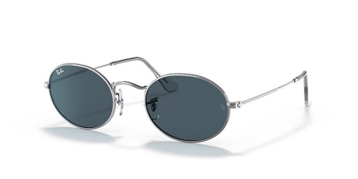 Ray-Ban RB3547 Oval Miotal M (51 - 21) / lionsaí Gorm agus Silver fráma Sunglasses