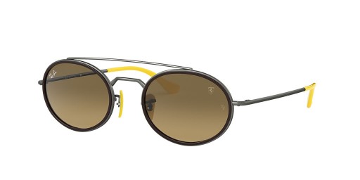 Ray-Ban RB3847M Scuderia Ferrari Bailiúchán XL (52 - 22) / Brown lionsaí agus Óir fráma Sunglasses