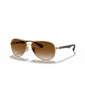 Ray-Ban RB8313 Carbóin Snáithín M (58 - 13) / Brown lionsaí agus Óir fráma Sunglasses