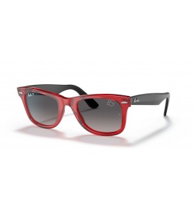 Ray-Ban RB2140 Wayfarer Mickey J22 L (50 - 22) / Liath lionsaÃ­ agus Sunglasses frÃ¡ma Dearg