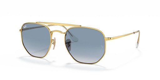 Ray-Ban RB3648 Maresciallo L (54 - 21) / lenti Blu e Oro frame Occhiali da sole