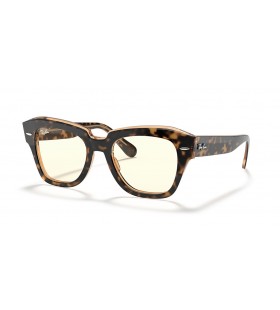 Ray-Ban RB2186 State Street Luce Blu Chiaro Evolvere M (49 - 20) / lenti Trasparenti e Tortoise frame Occhiali da sole