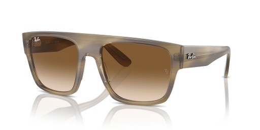 Ray-Ban RB0360S Drifter XL(57-20)/茶色のレンズと緑のフレームサングラス
