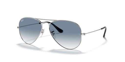 Ray-Ban RB3025アビエイターの勾配XL(58-14)/ブルーレンズや銀のフレームサングラス