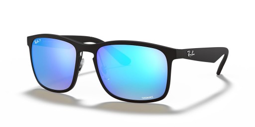 Ray-Ban RB4264Chromance XL(58-18)/青のレンズは、黒フレームサングラス