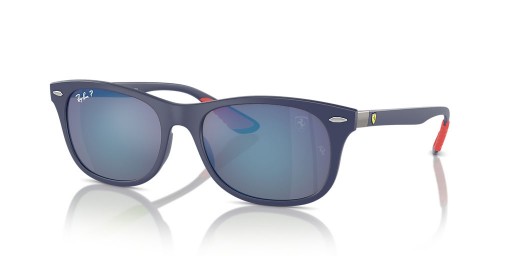 Ray-Ban RB4607Mスクーデリア-フェラーリの収集L(55-17)/グレーレンズ、ブルーフレームサングラス