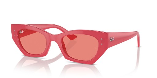 Ray-Ban RB4430ZenaバイオM(52-22)/ピンク色のレンズレッドフレームサングラス