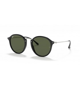 Ray-Ban RB2447丸Fleck XL(49-21)/グリーンレンズは、黒フレームサングラス