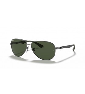 Ray-Ban RB8313ã‚«ãƒ¼ãƒœãƒ³ãƒ•ã‚¡ã‚¤ãƒãƒ¼ XL(61-13)/ã‚°ãƒªãƒ¼ãƒ³ãƒ¬ãƒ³ã‚ºã‚„éŠ€ã®ãƒ•ãƒ¬ãƒ¼ãƒ ã‚µãƒ³ã‚°ãƒ©ã‚¹