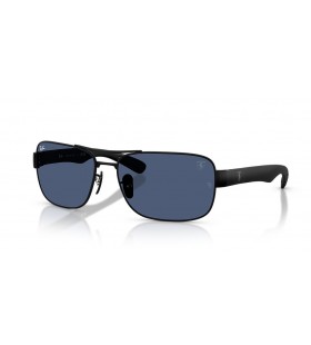 Ray-Ban RB3763Mスクーデリア-フェラーリの回収XXL(64-17）/青のレンズは、黒フレームサングラス