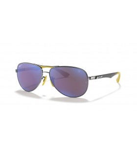 Ray-Ban RB8313Mスクーデリア-フェラーリの回収XL(61-13)/ブルーレンズや銀のフレームサングラス