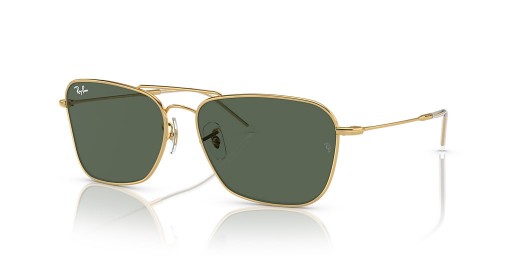 Ray-Ban RBR0102S Caravan Omvendt XL (58 - 15) / Grønne linser og Gull frame Solbriller