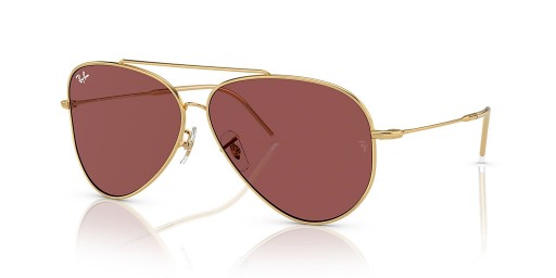 Ray-Ban RBR0101S Aviator Omvendt L (59 - 11) / Fiolett linser og Gull frame Solbriller