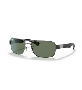 Ray-Ban RB3522 XXL (61 - 17) / Grønne linser og Sølv frame Solbriller