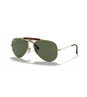 Ray-Ban RB3029 Outdoorsman Havana Samling XXL (62 - 14) / Grønne linser og Gull frame Solbriller