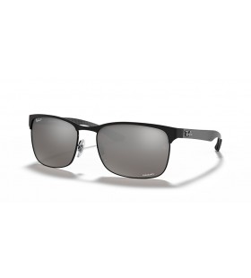Ray-Ban RB8319CH Chromance XL (60 - 18) / Sølv linser og Svart frame Solbriller