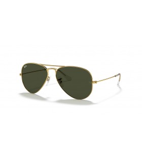 Ray-Ban RB3025 Aviator Klassiske M (55 - 14) / GrÃ¸nne linser og Gull frame Solbriller