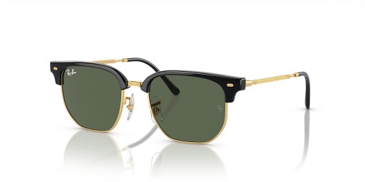 Okulary przeciwsłoneczne Ray-Ban RB9116S New Clubmaster Kids XL (47-17) / Z zielonymi soczewkami i czarnej oprawce