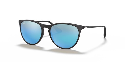 Okulary przeciwsłoneczne Ray-Ban RB9060SF Erika Kids L (52-14) / Z niebieskimi soczewkami i czarnej oprawce