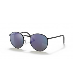 Okulary przeciwsÅ‚oneczne Ray-Ban RB3637 New Round XS (50-21) / Z niebieskimi soczewkami i czarnej oprawce