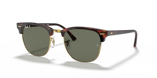 Ray-Ban RB3016 Clubmaster Classic L (51 - 21) / lentile Verzi și broasca Țestoasă, ochelari de Soare cadru