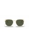 Ray-Ban RB3548 Hexagonal M (51 - 21) / lentile Verzi și ramă de Aur, ochelari de Soare
