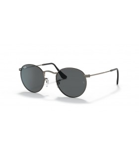 Ray-Ban RB3447 Rotund din Metal Antichizat S (50 - 21) / lentile Gri si rama de Argint ochelari de Soare